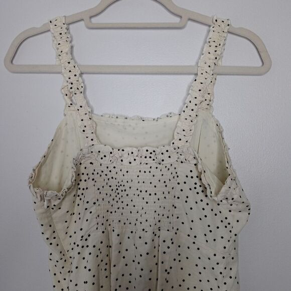 Urban Outfitters Wren Dotted Linen Ruffle Mini Dress - Picture 8 of 9